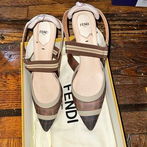 Brown Fendi sling back